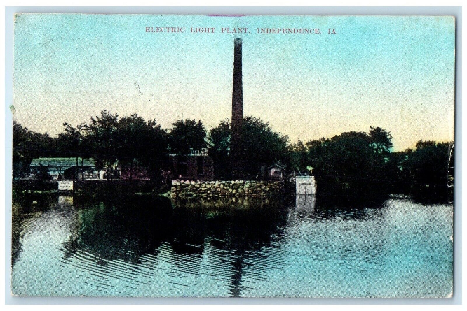 1908 View Of Electric Light Plant Independence Iowa IA Posted Antique Postcard