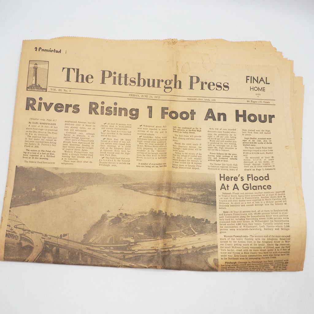 Newspaper Pittsburgh Press Rivers Flood June 23 1972