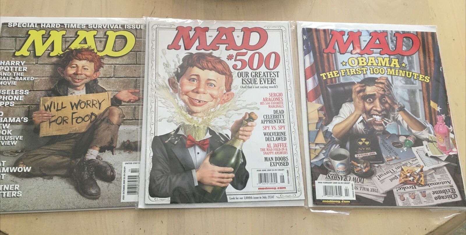 Lot of 3MAD Magazine # 500- 2009  & 498  & 501