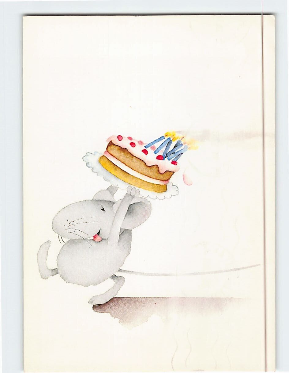 Postcard Mouse with Birthday Cake