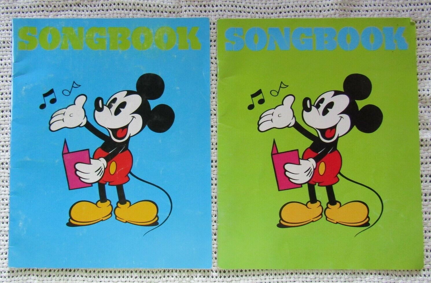 Vintage Walt Disney Songbooks with Musical Notes Set of 2