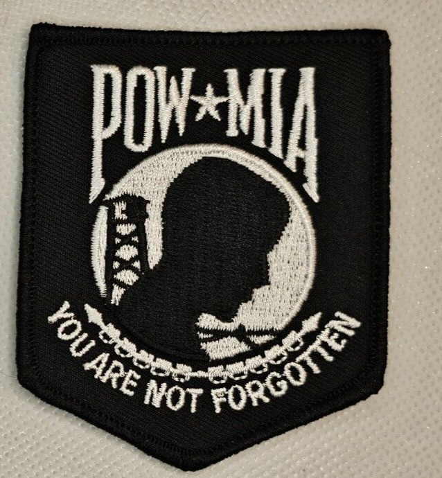 Black & White POW/MIA You Are Not Forgotten 3 In x 2.5 In Patch *Made In USA*