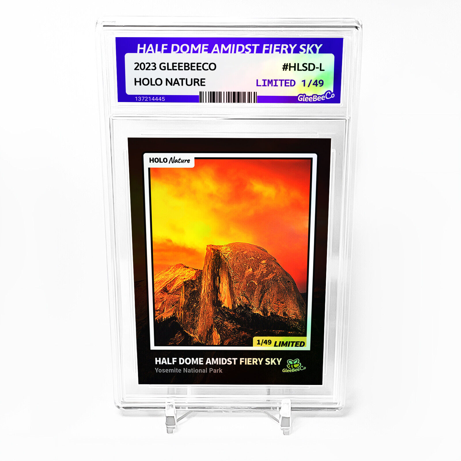 HALF DOME AMIDST FIERY SKY Card 2023 GleeBeeCo Holo Nature #HLSD-L /49 STUNNING