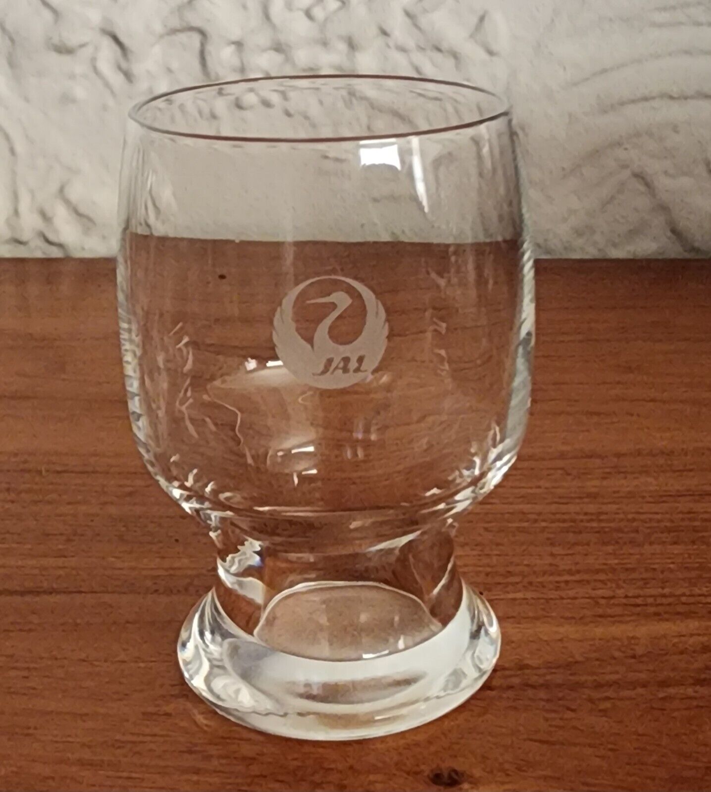 JAL Japan Airlines Bird First Class Plane In Flight Crystal Wine Juice Glass