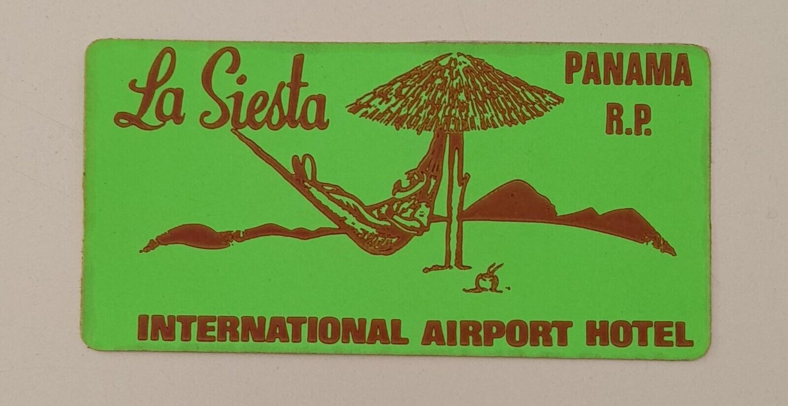 LA SIESTA INTERNACIONAL AIRPORT Hotel luggage label PANAMA R.P.