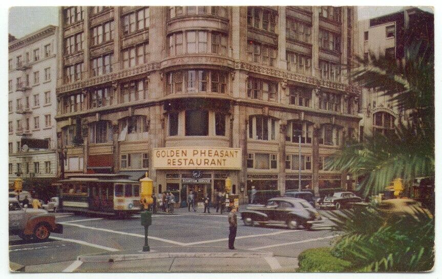 San Francisco CA Golden Pheasant Restaurant Vintage Postcard California