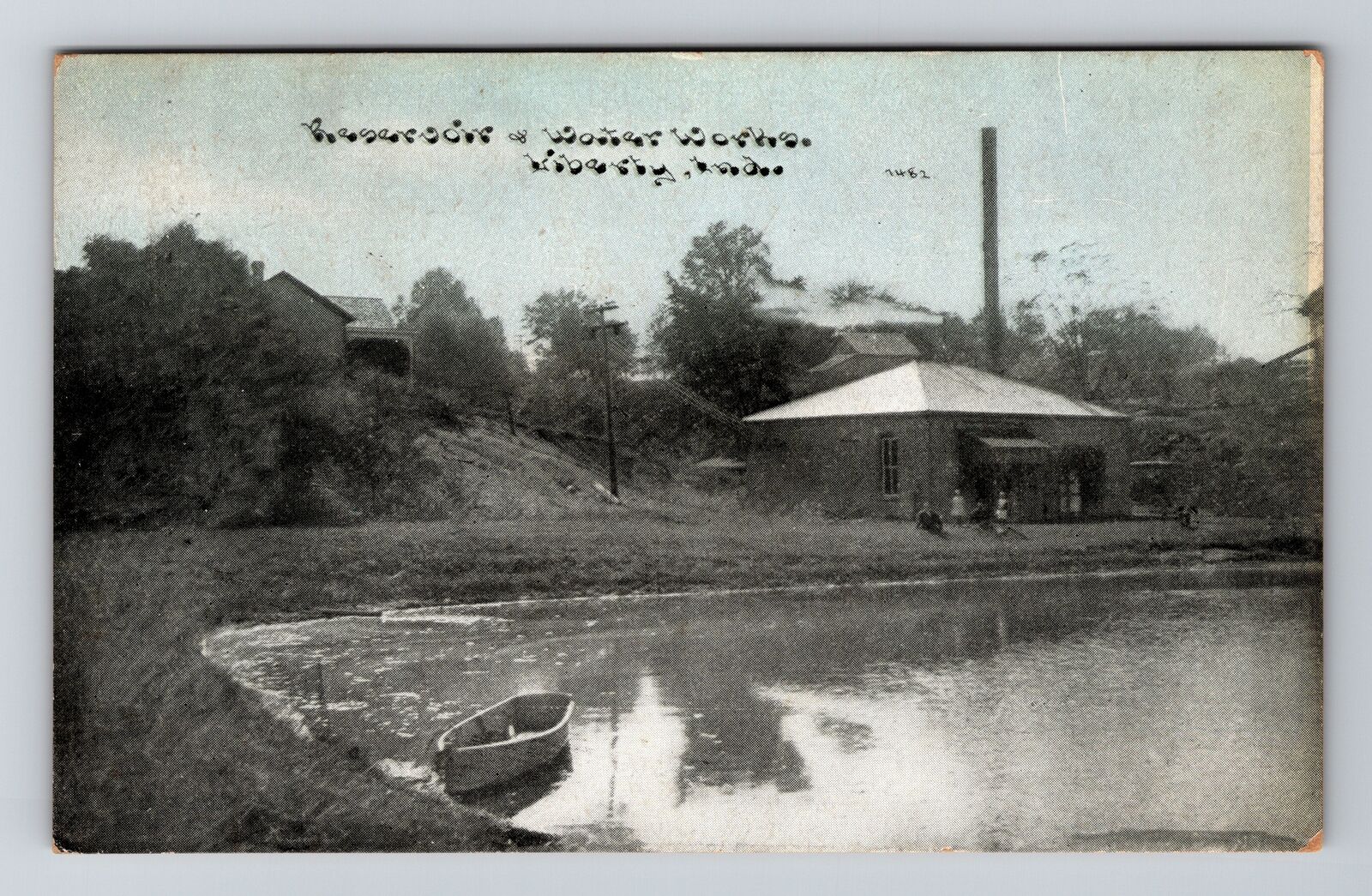 Liberty IN-Indiana, Reservoir & Water Works, Vintage c1910 Postcard