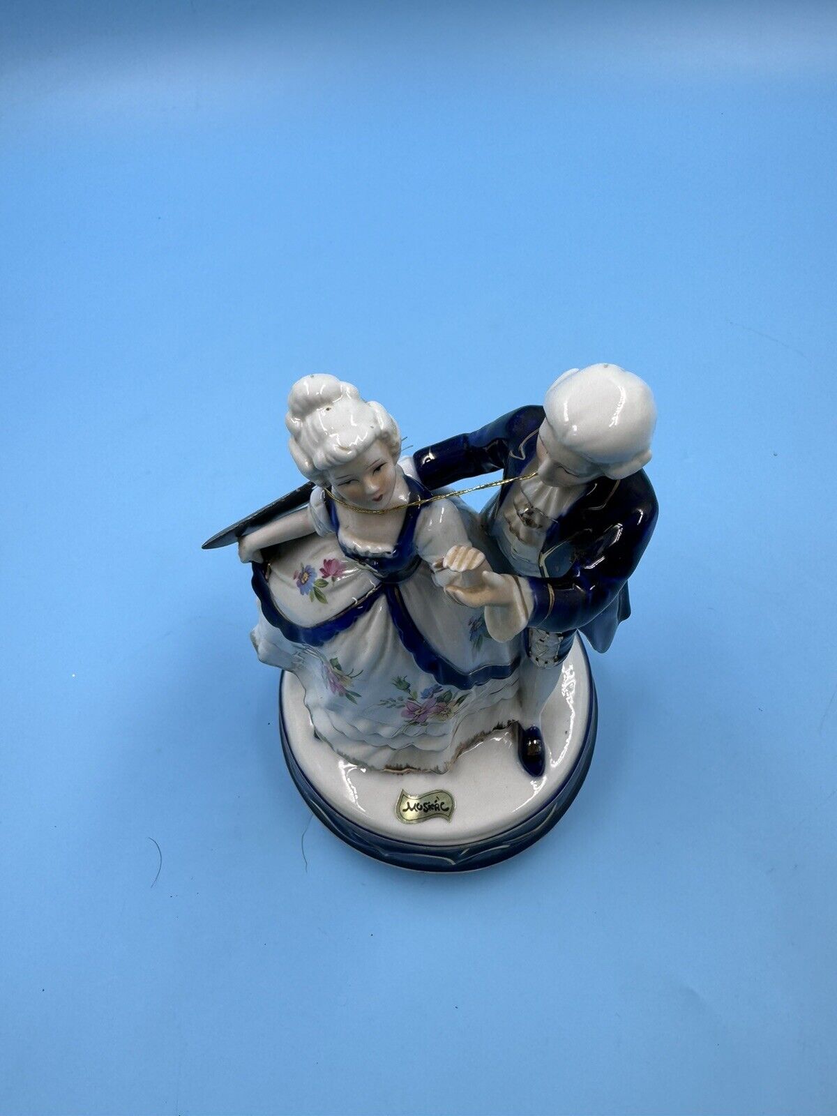 Vintage Kato Kogei Victorian Dancing Couple Figurine Music Box Tested