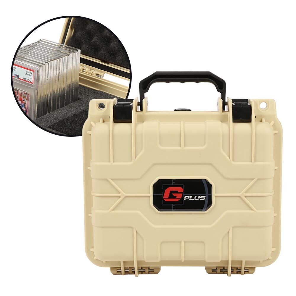 50ct Beige Graded Card Storage Box Travel Waterproof Case Slab Holder&Protector