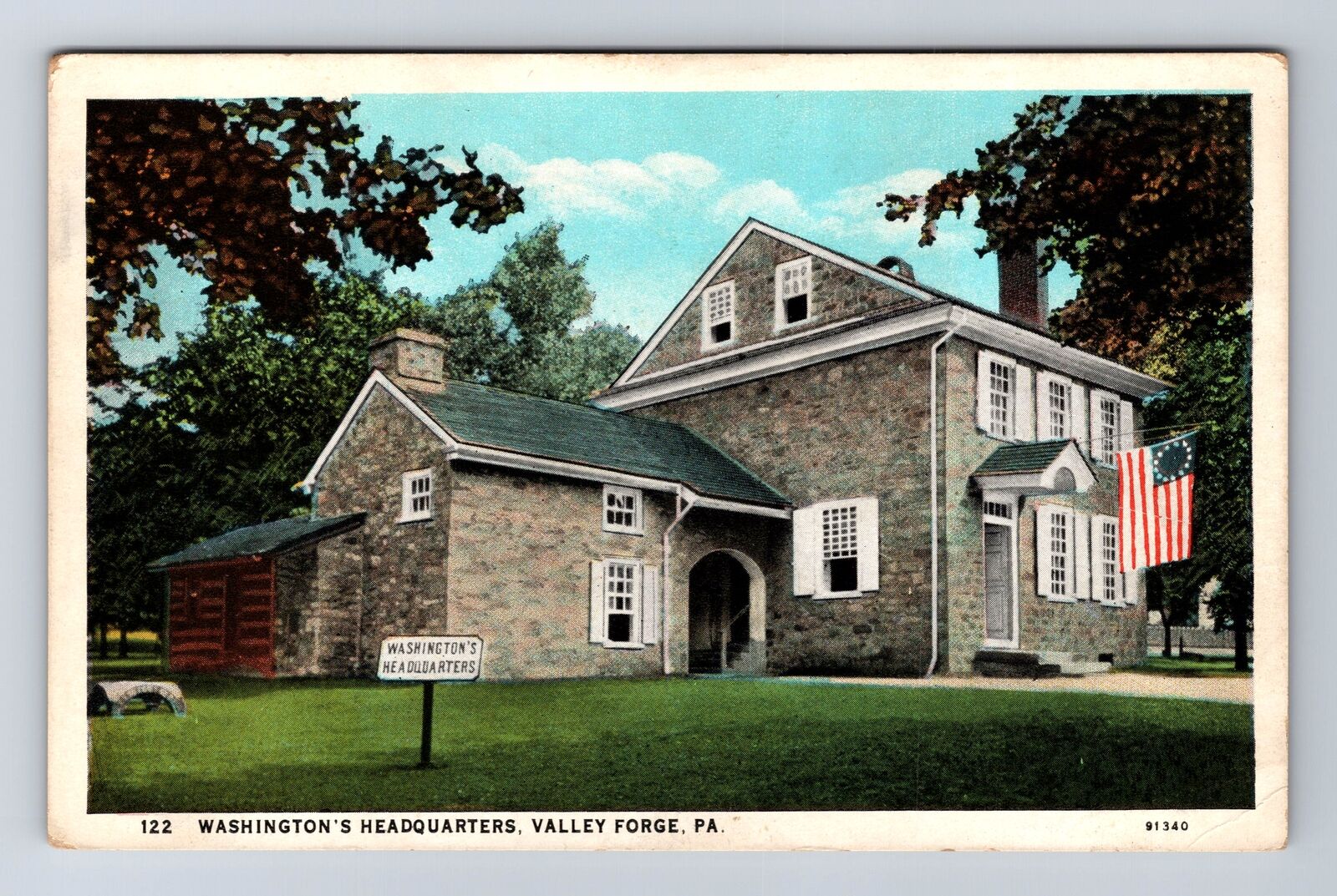 Valley Forge PA-Pennsylvania, Washingtons Headquarters, Vintage History Postcard