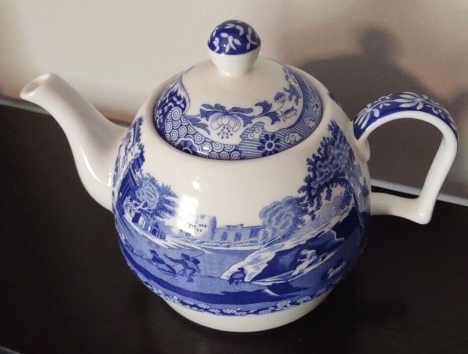 Spode Italian Blue Stacking Teapot with Lid