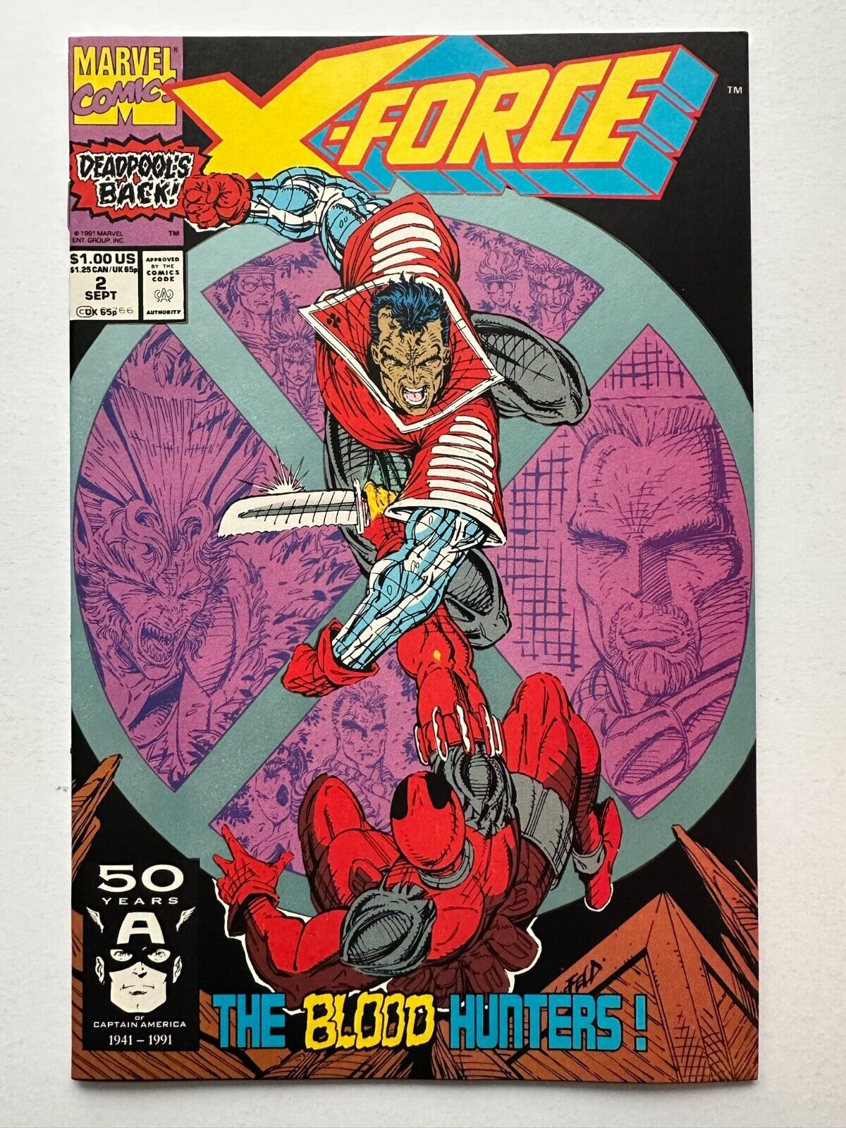 X-FORCE #2, (VF/NM), 2nd App. of Deadpool, Rob Liefeld, Marvel 1991