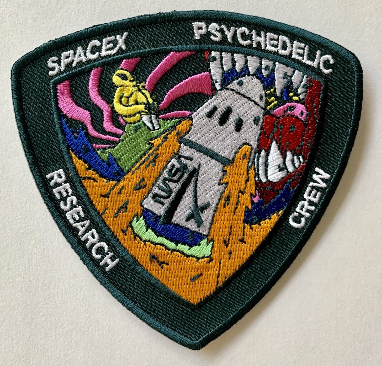 Original SpaceX Dragon DM-2 F9 Psychedelic Research Crew Mission Patch
