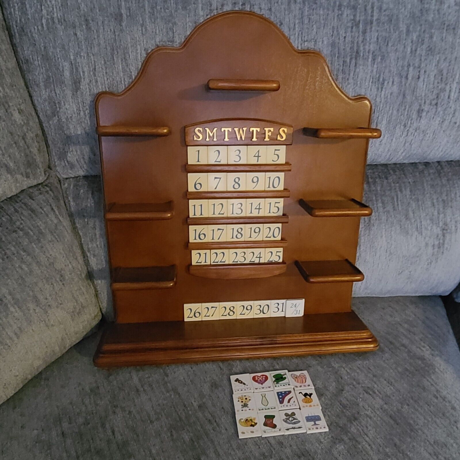 Rare Vintage Lenox Perpetual Calendar Cabinet 12 Months Complete Granny Core