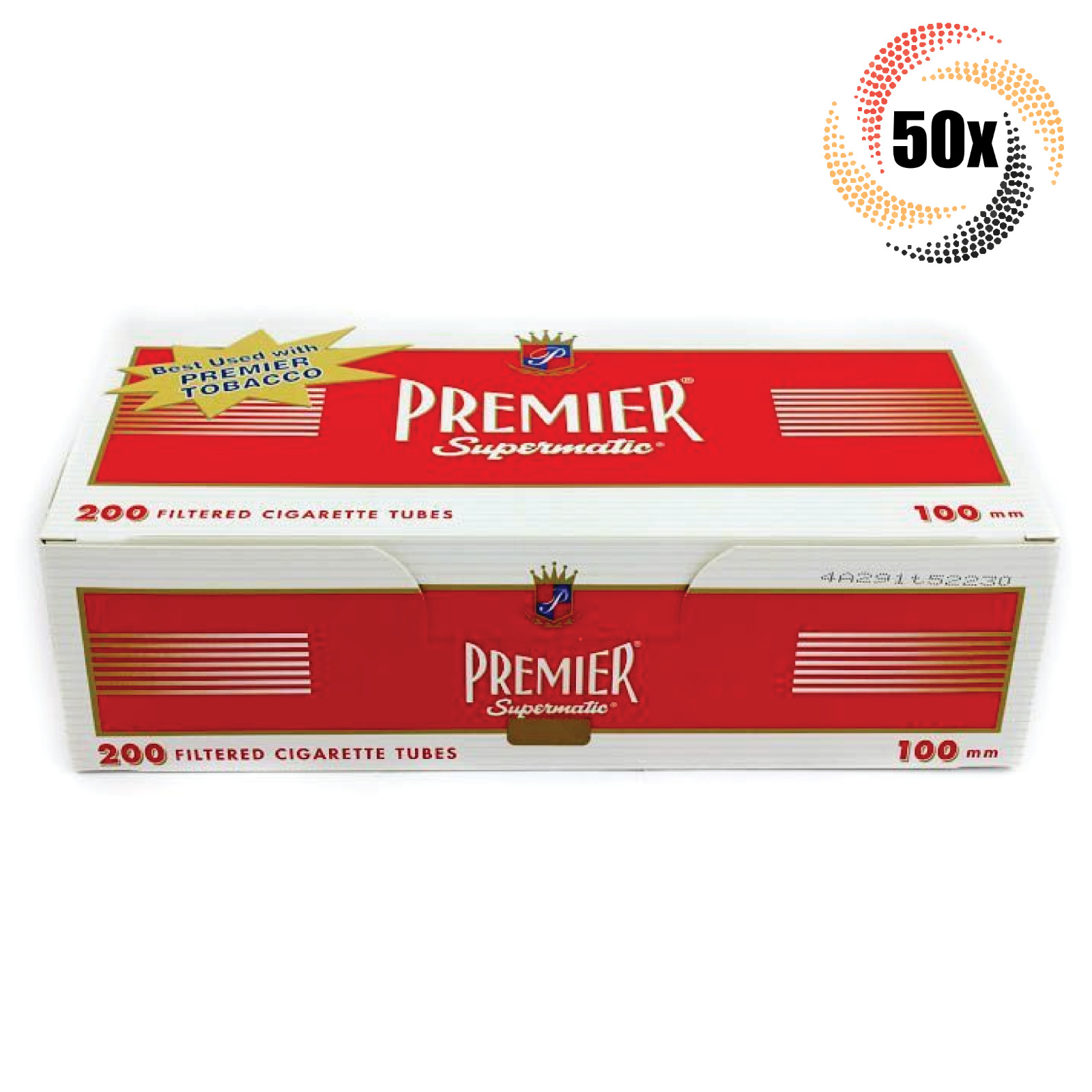 50x Boxes Premier Full Flavor 100MM 100's ( 10,000 Tubes ) Cigarette Tobacco RYO
