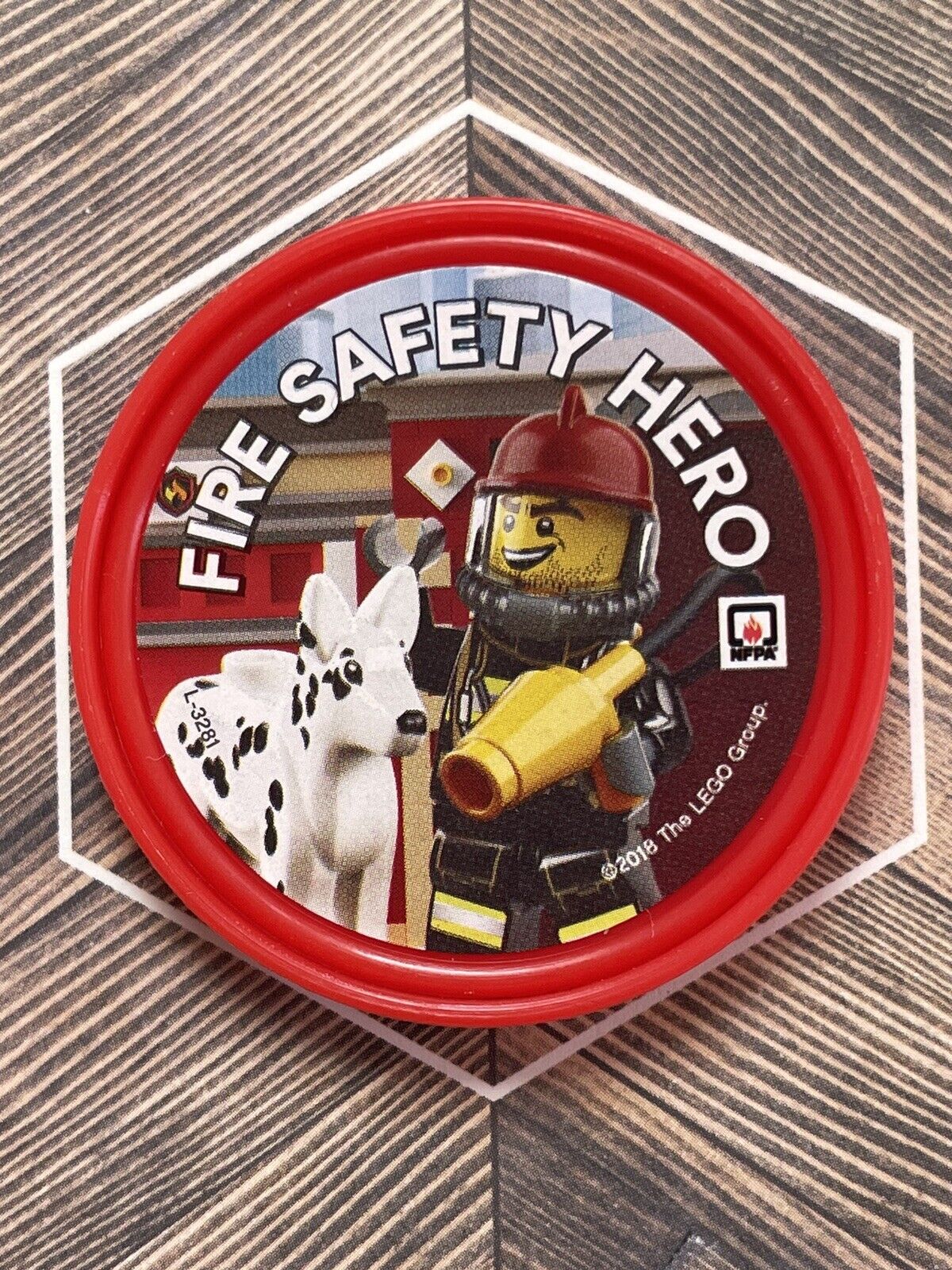 RARE 2018 Fire Safety Hero Firefighter NFPA Legoland California Pop Badge