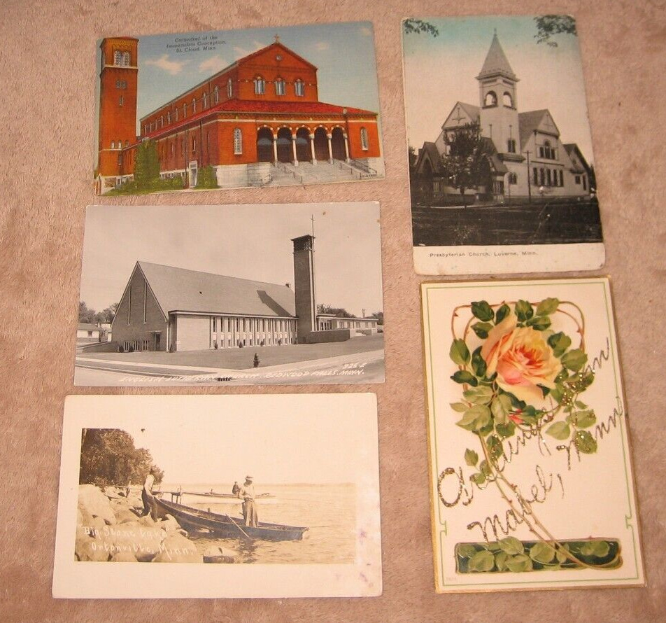 15 Minnesota MN Postcards Lot c 1910 - 1950\'s Mixed Towns Places
