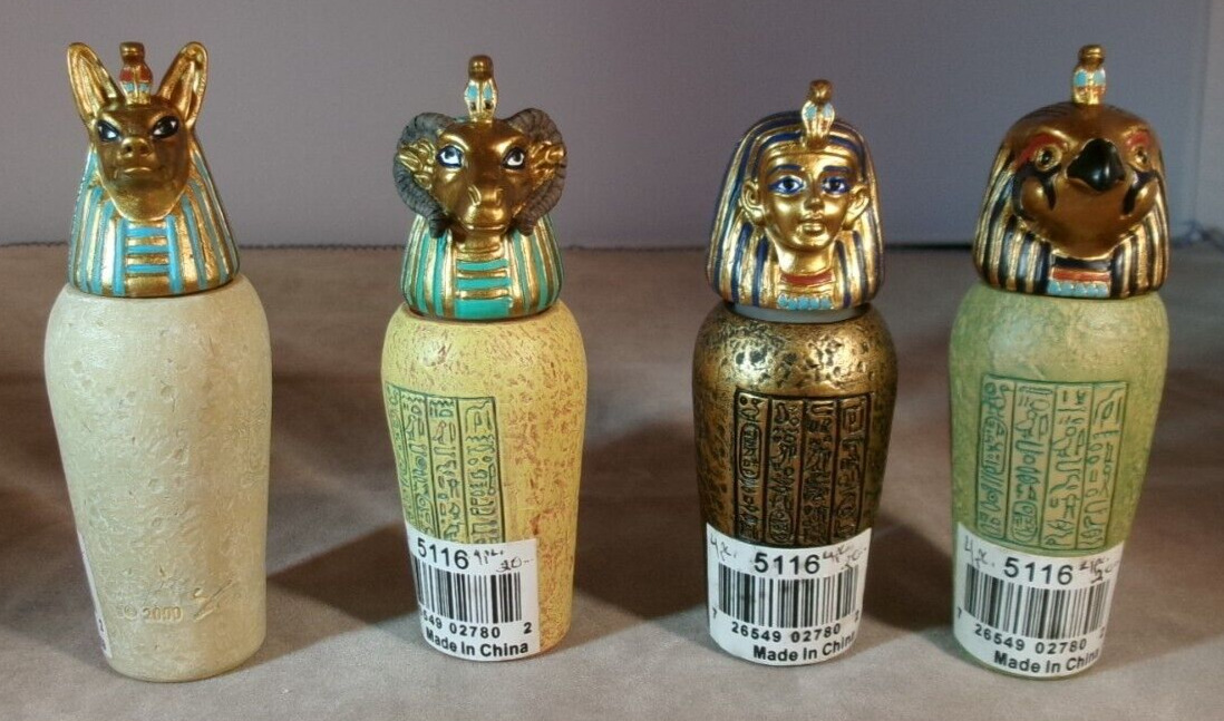EGYPTIAN COLLECTION  CANOPIC JARS, SET OF 4   3 1/2