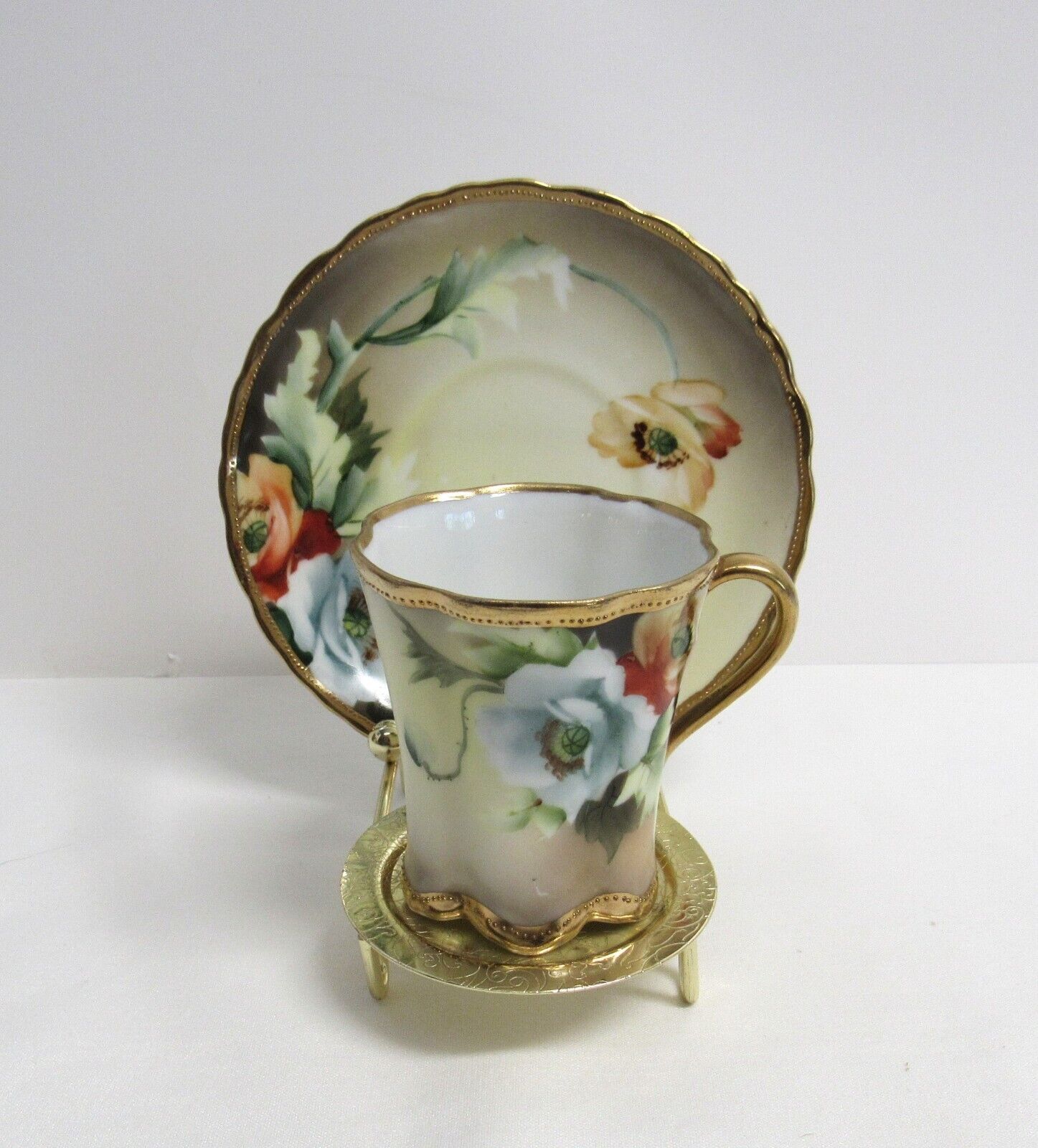 Antique Nippon Hand Painted Cup and Saucer Set - Morimura Brothers