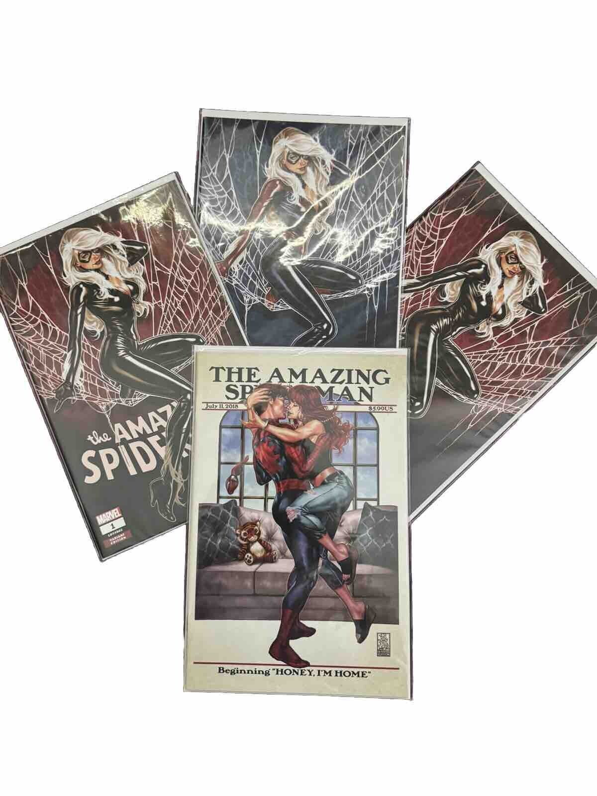 The Amazing Spider-man #1 Mark Brooks Black Cat Variant Cover A, B, C, D lot