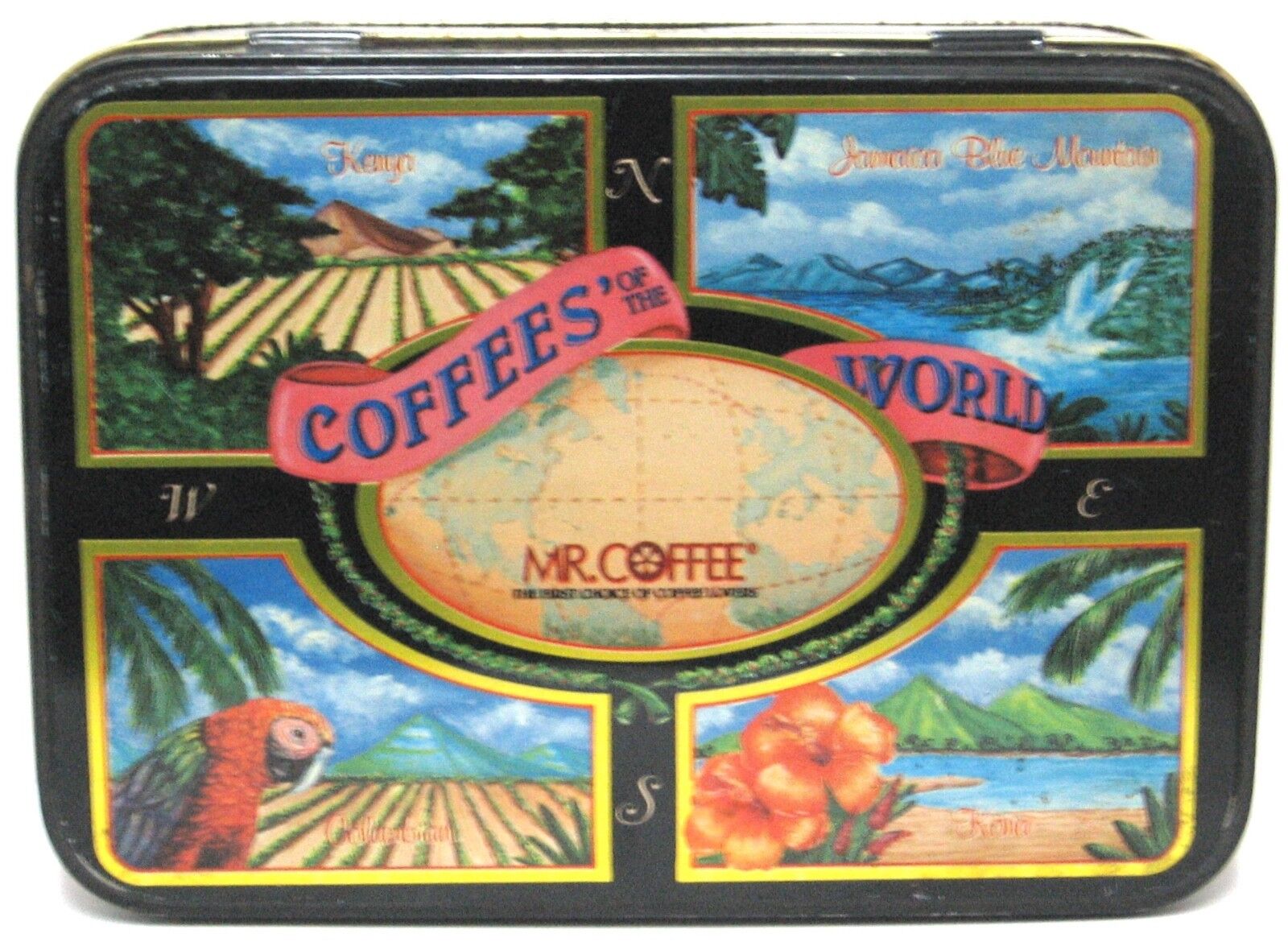 Mr. Coffee Collector Tin Limited Edition Coffees of the World Hinged Nice Decor.