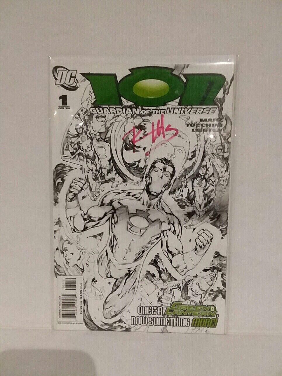 ION #1 - SKETCH COVER - GREEN LANTERN - SIGNED RON MARZ - 
