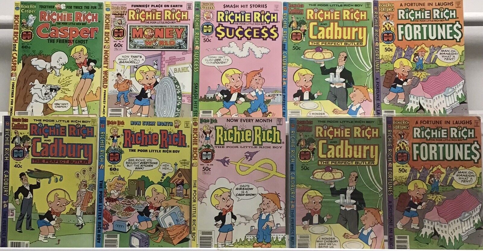Harvey World Vintage Richie Rich Lot Of 10 Comics