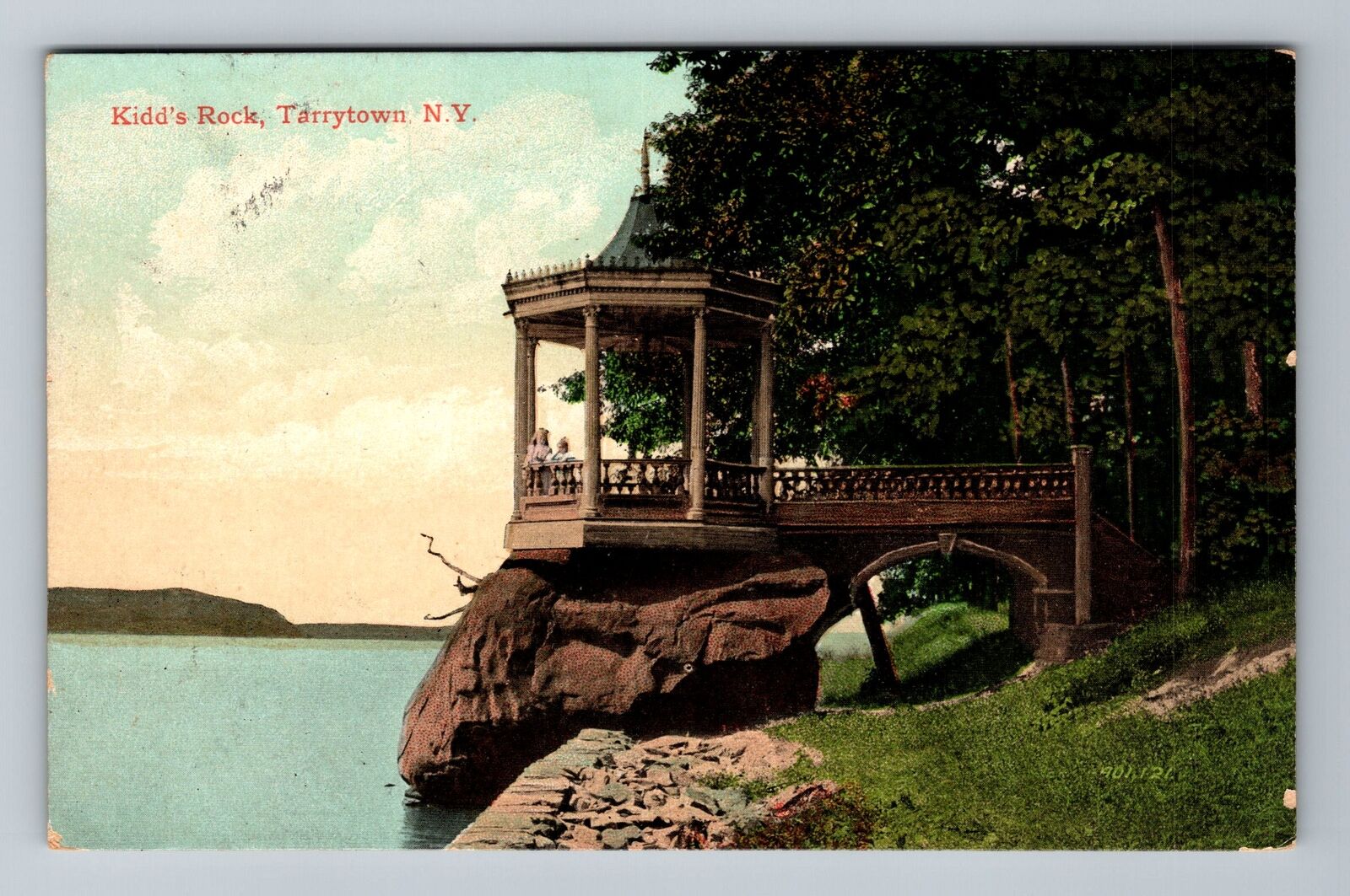 Tarrytown NY-New York, Kidd's Rock Vintage Souvenir Postcard