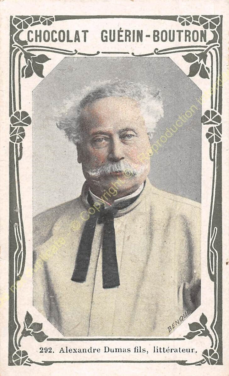 Chrome trade card photo ALEXANDRE DUMAS writer circa 1870 1913