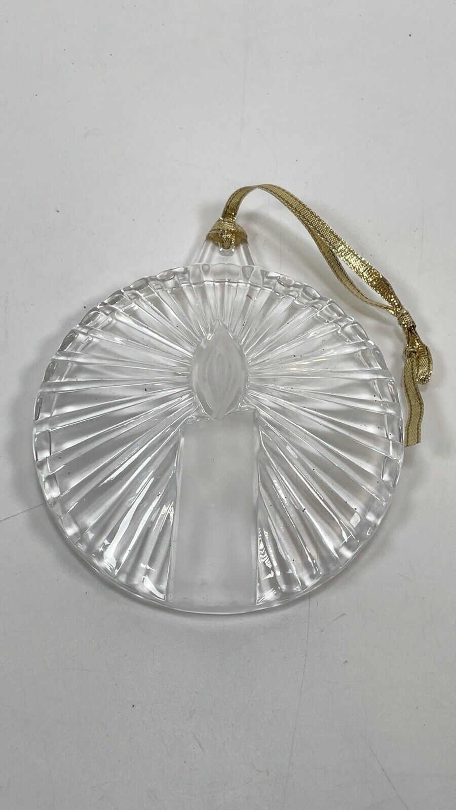 Mikasa Noel Etched Cut Crystal Christmas Tree Ornament 3.25 Inch  Candle W/ Star