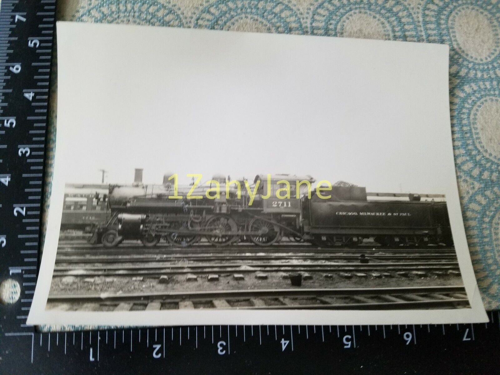 A144 VINTAGE TRAIN ENGINE PHOTO Railroad CHICAGO MILWAUKEE ST. PAUL 2711 1918