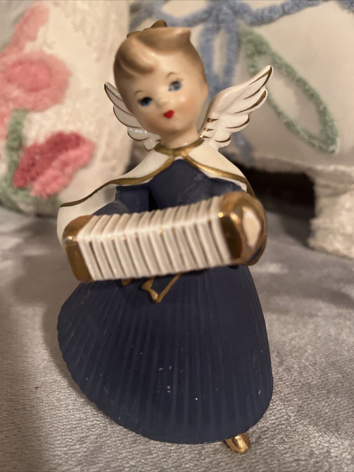 Vintage Angel Blue Gold Ivory Japan