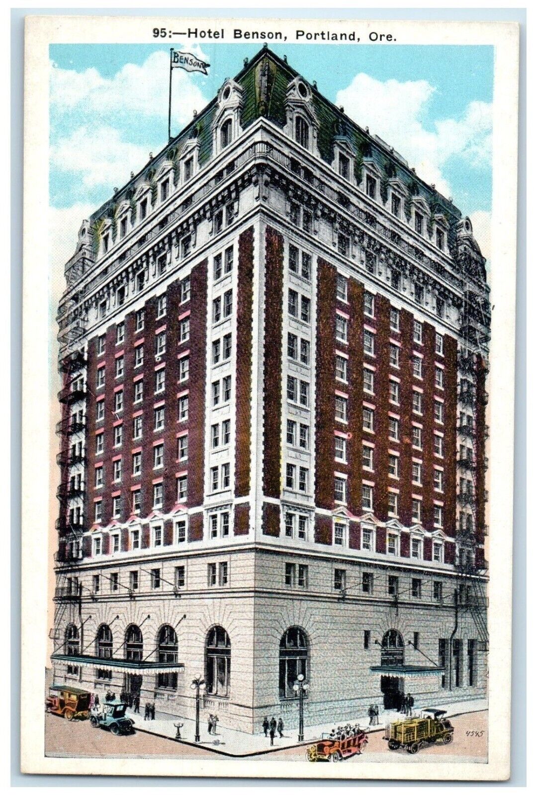 c1910 Hotel Benson Exterior Building Portland Oregon OR Vintage Antique Postcard