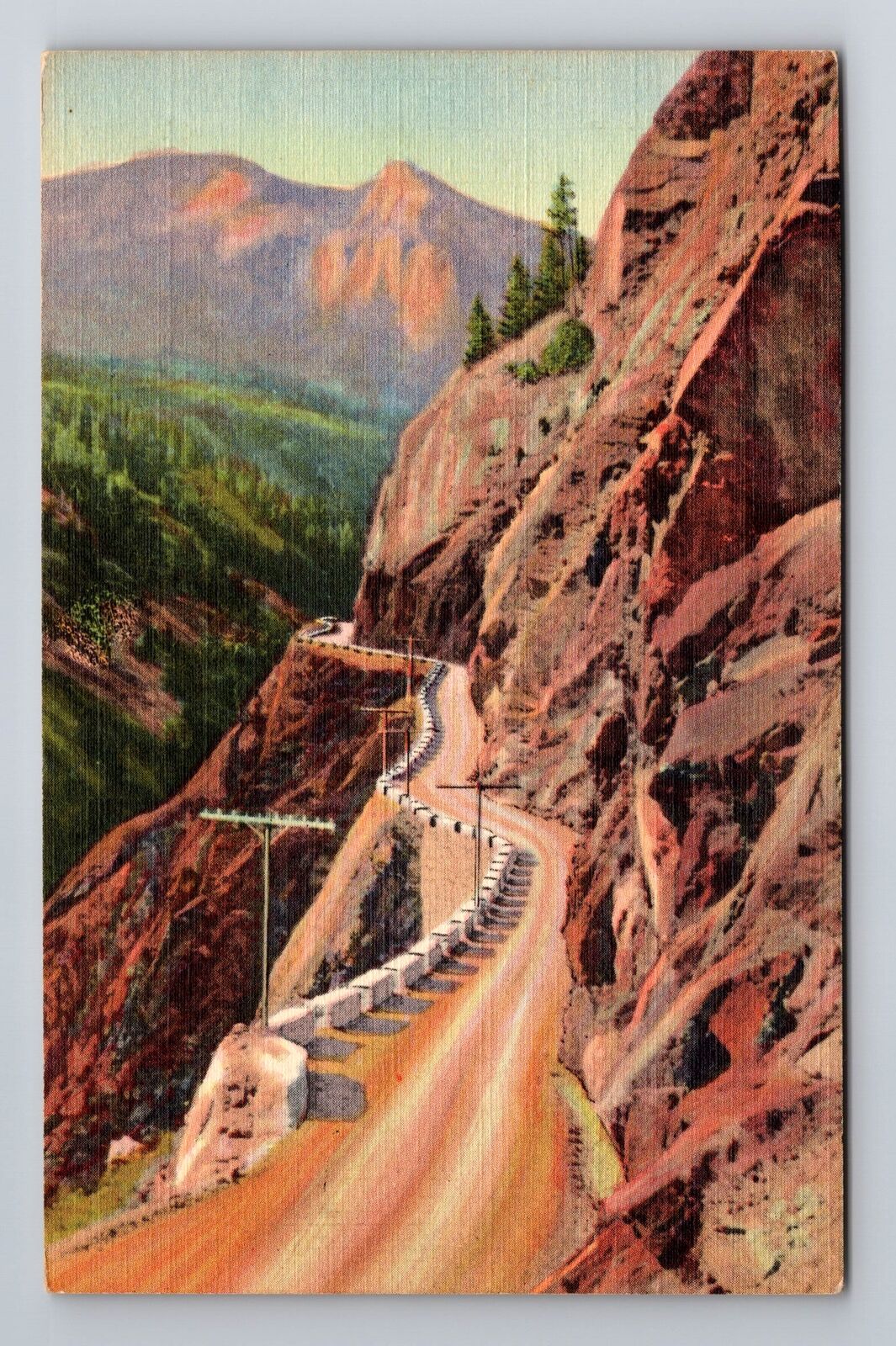 Uncompahgre Gorge, CO-Colorado, Scenic Million Dollar Highway, Vintage Postcard