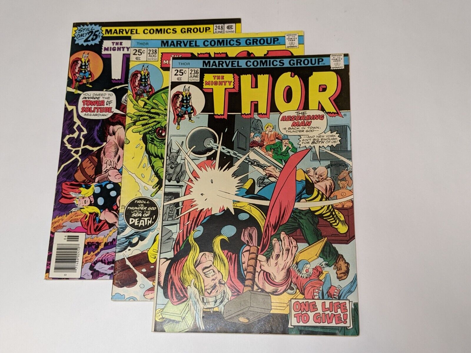 Bronze Age Marvel Comics 1975/1976: Thor #236, 238, 248 (Lot of 3 Comics)