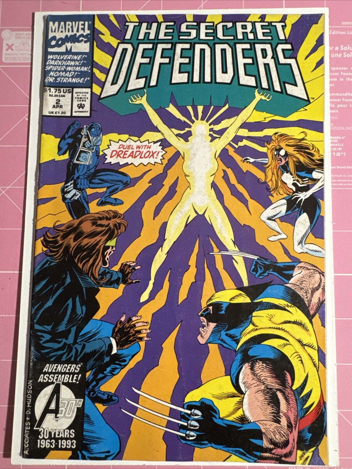 The Secret Defenders #2 Marvel Comic  April 1993 Comics Comic Books Wolverine