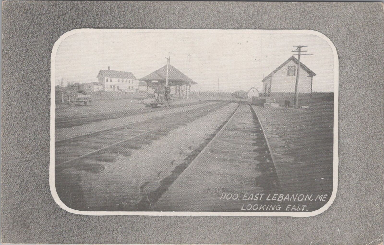 East Lebanon, Maine Looking East Railroad Train Station Unposted Postcard