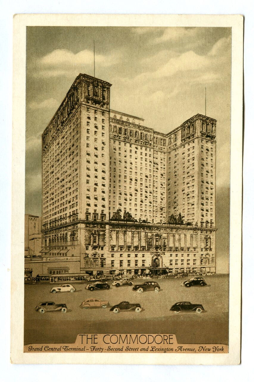 Rare 1930s COMMODORE HOTEL Grand Central NEW YORK Lumitone Photoprint Postcard