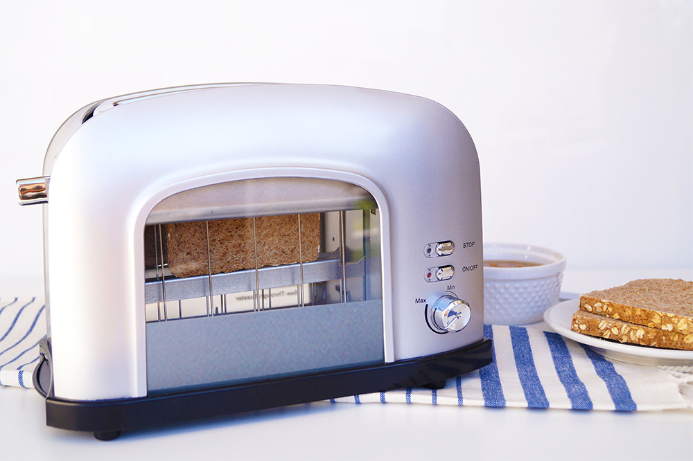 New 2-slice SIlver See-Through Automatic Toaster  Best Kitchen
