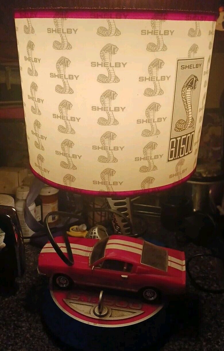 RARE DESIGN VINTAGE Ford Mustang Cobra Shelby GT500 Table Lamp Engine Roars