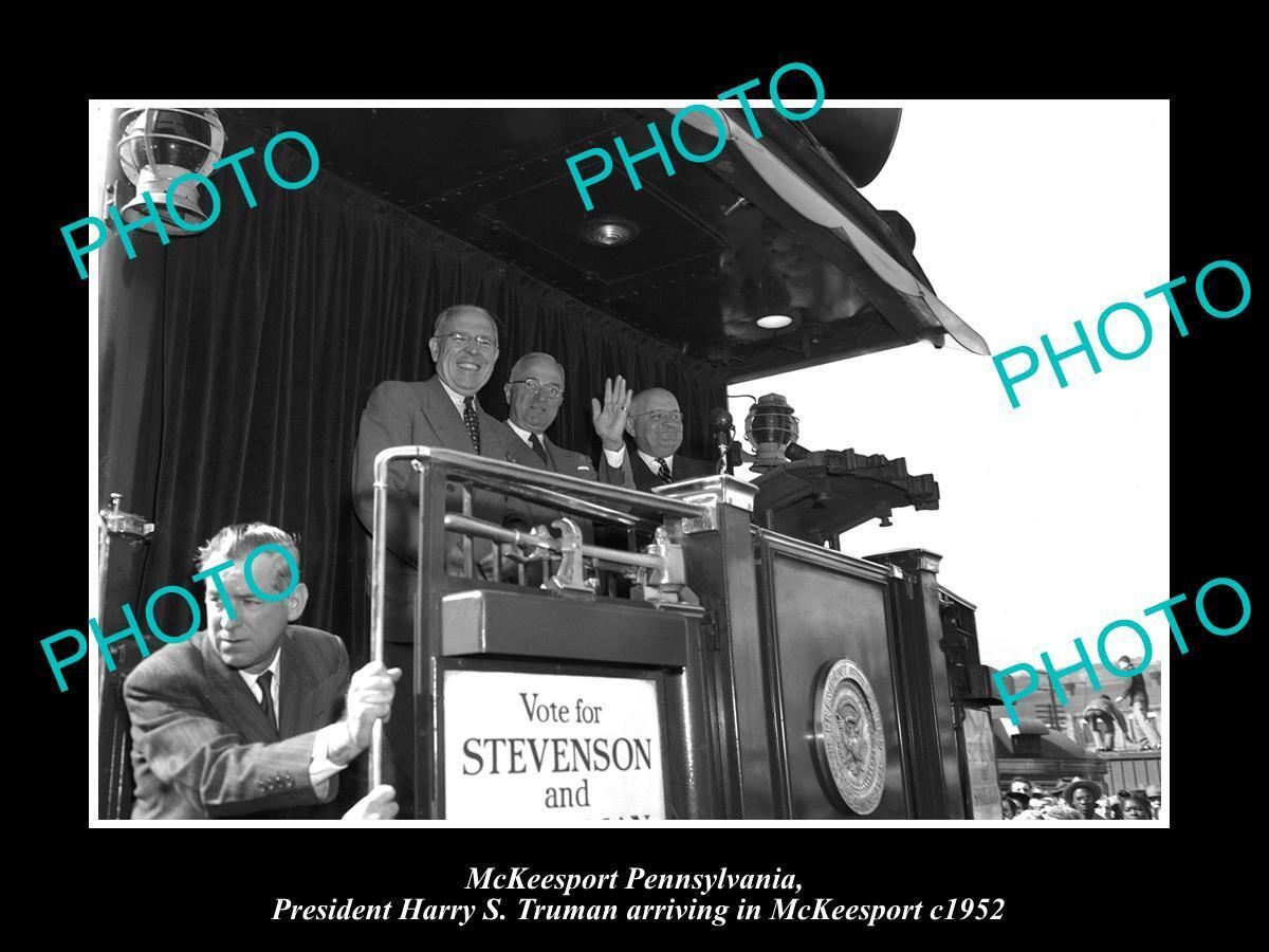 OLD HISTORIC PHOTO OF McKEESPORT PENNSYLVANIA PRESIDENT TRUMAN ARRIVES c1952 3