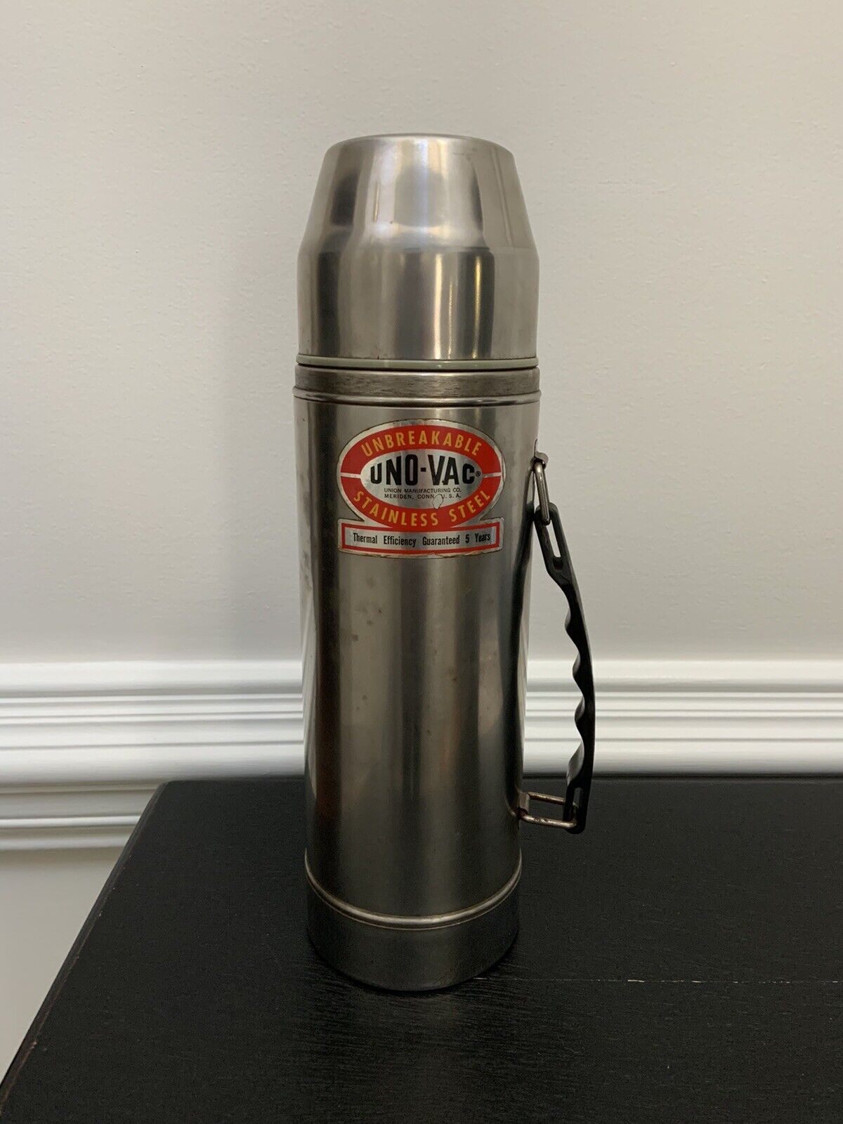 Union MFG. Unbreakable Stainless Steel Jumbo Uno-Vac Hot / Cold Lunchbox Thermos