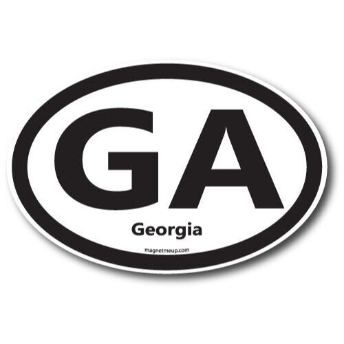 GA Georgia US State Oval Magnet Decal, 4x6 Inches, Automotive Magnet for Car