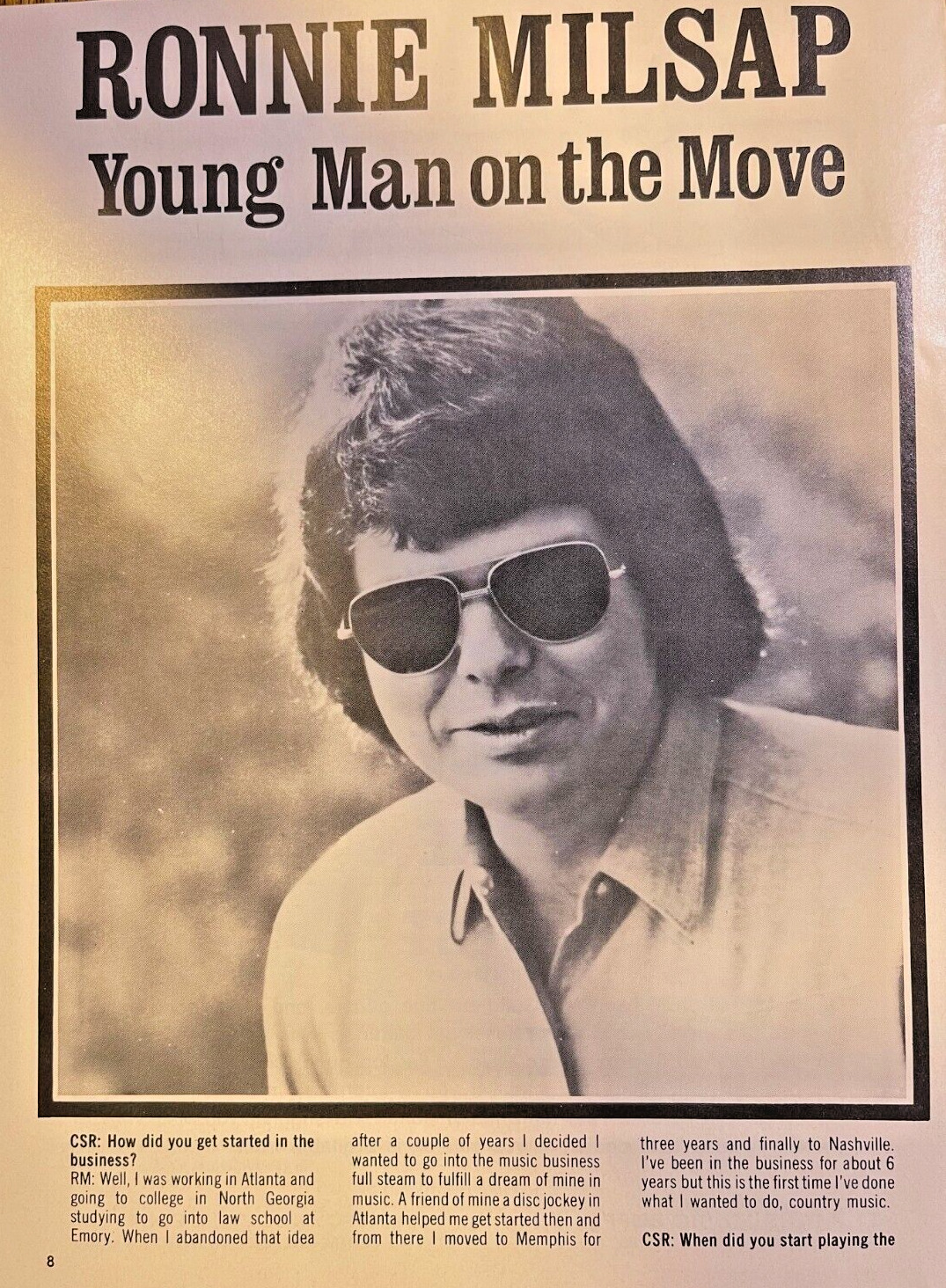 1974 Country Singer Ronnie Milsap