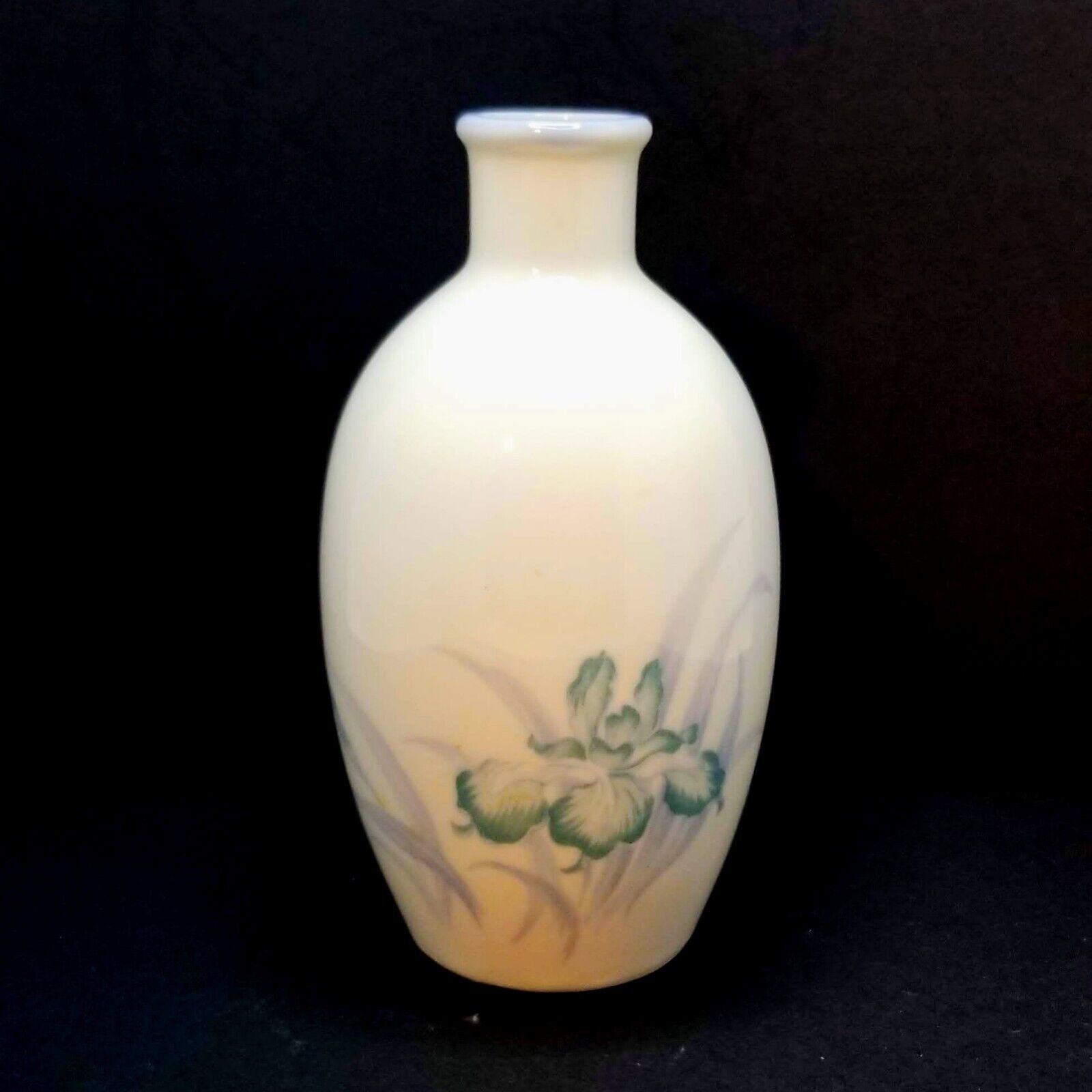 Otagiri Bud Vase Miniature Blue/Green Flower Oriental Decor Porcelain EUC