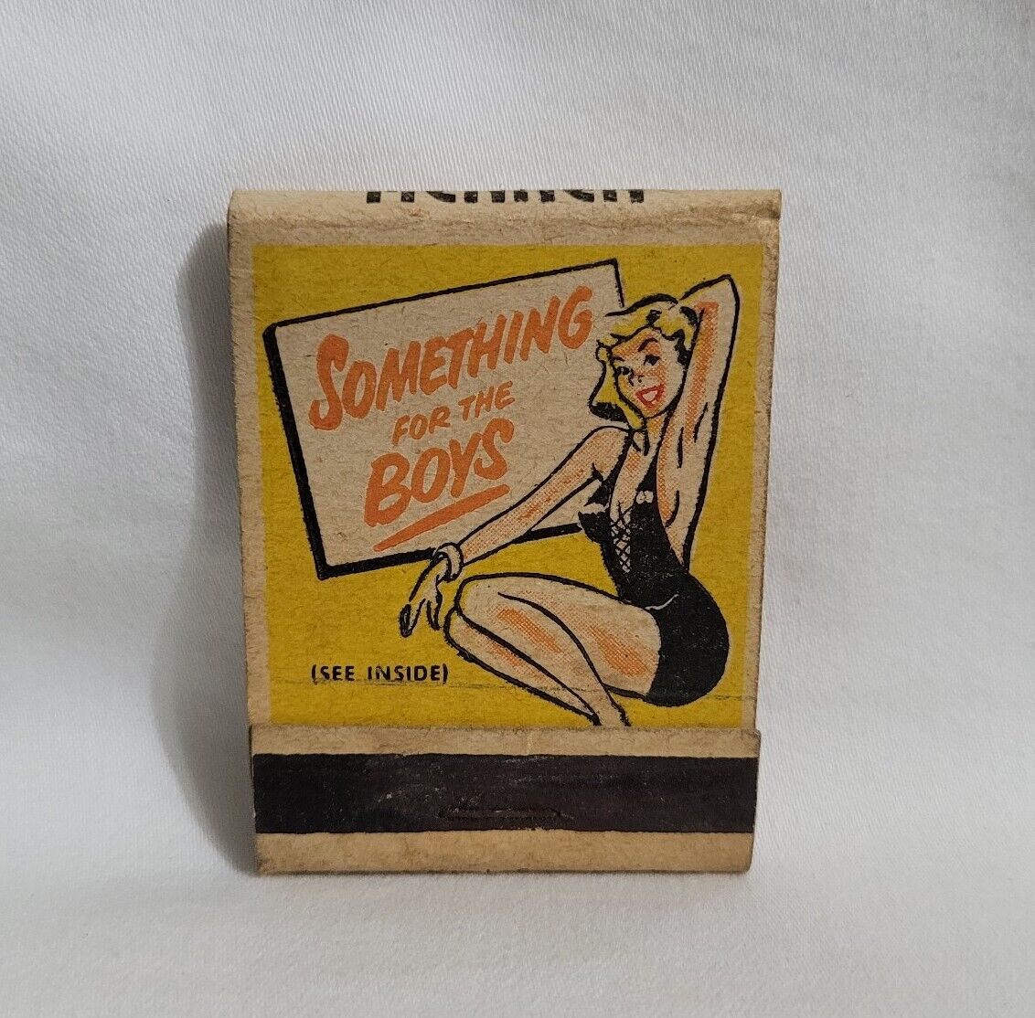 Vintage Mennen Shave Cream Something Boys Girlie Matchbook Cover Advertising