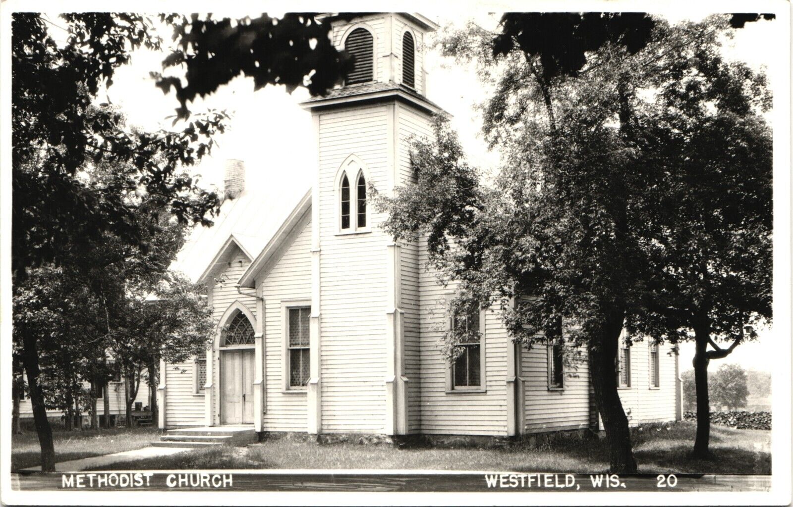 METHODIST CHURCH real photo postcard rppc WESTFIELD WISCONSIN WI