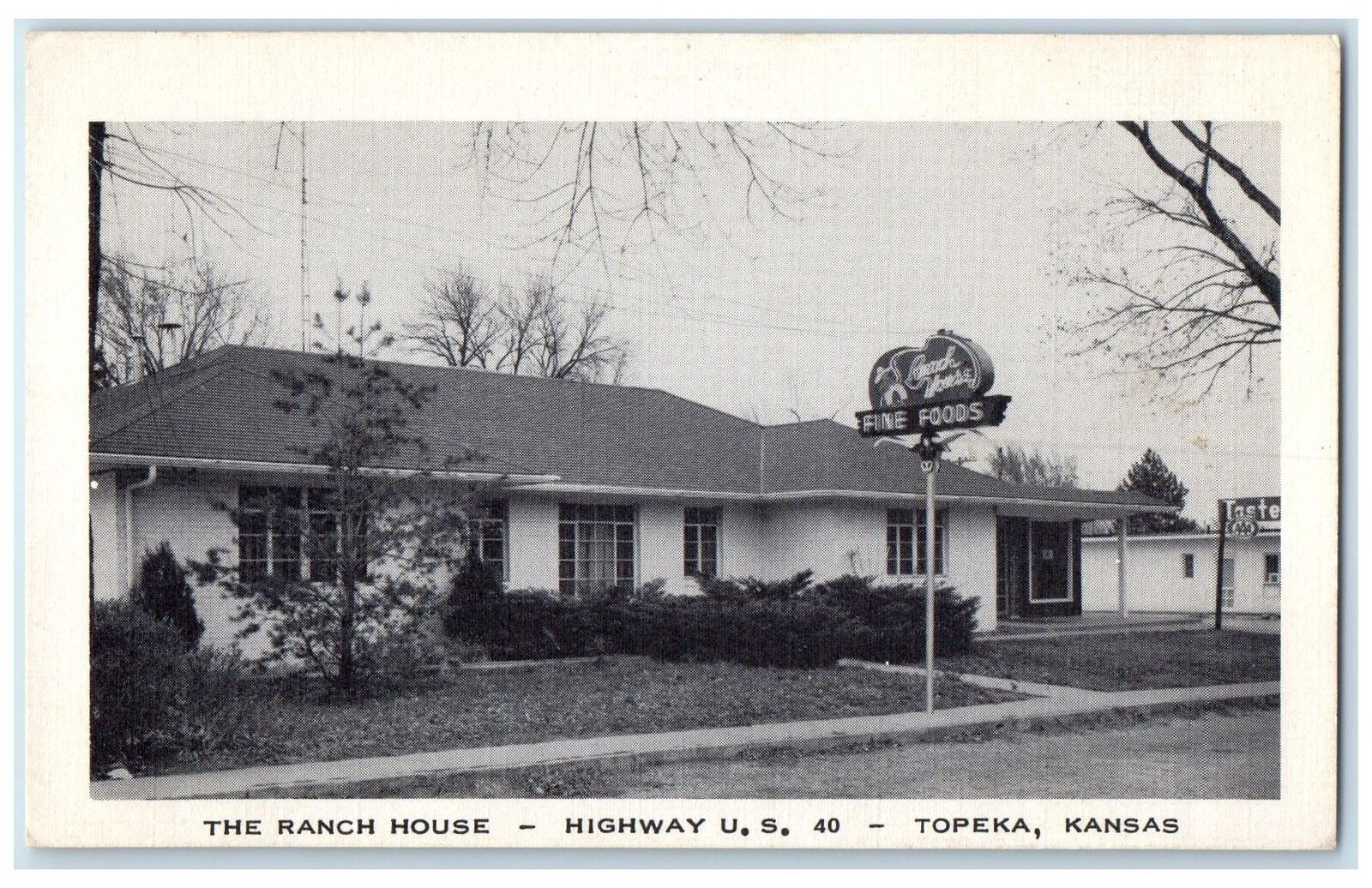c1940\'s The Ranch House Exterior Roadside Topeka Kansas KS Unposted Postcard