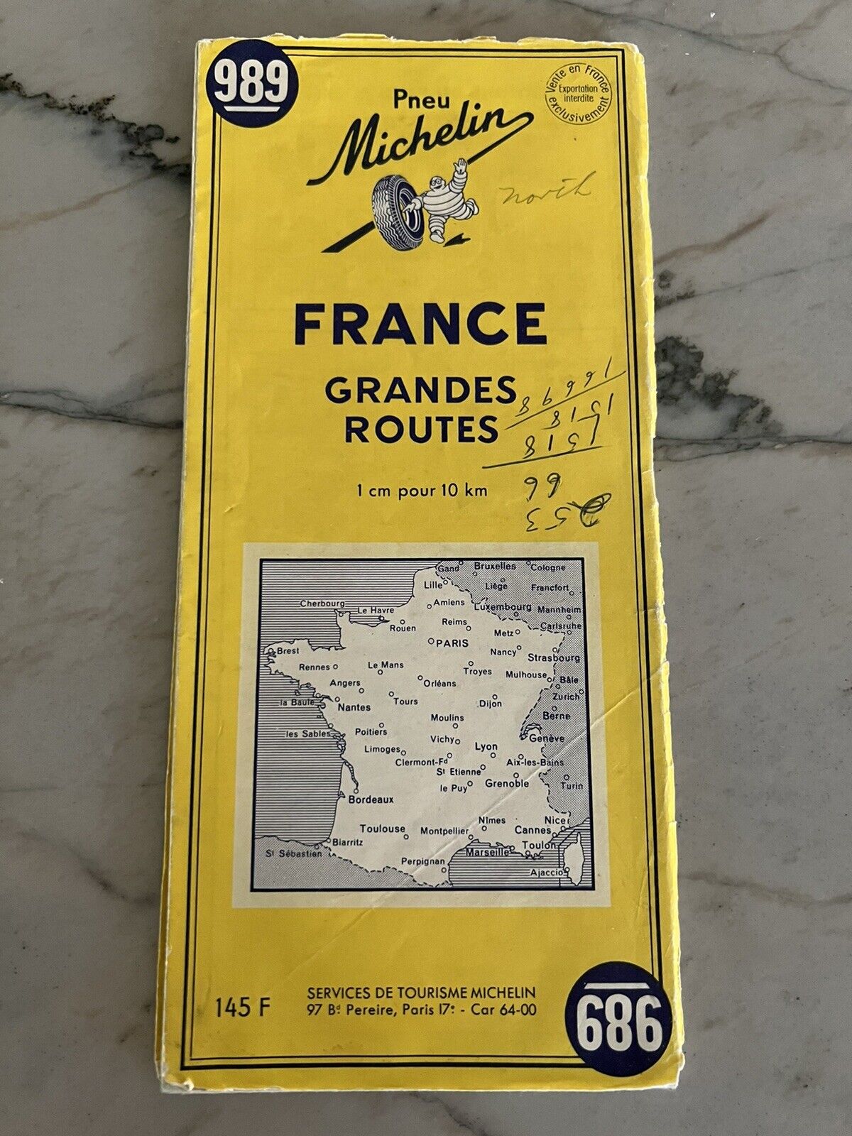 1967 Michelin France Sud Grandes Routes Road Map