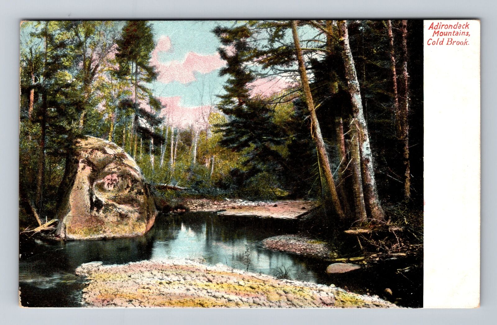 Adirondack Mts NY-New York, Cold Brook, Antique Souvenir Vintage Postcard